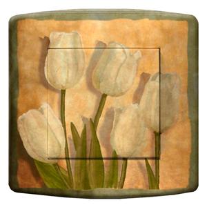 DKO interrupteur décoré - Tulipes Blanches