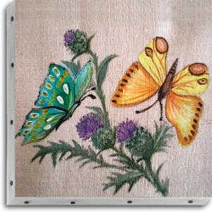 Tableau UNO DKO -   Papillons Fleurs